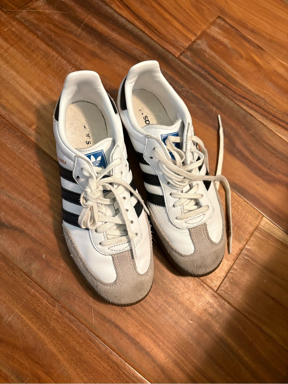 Adidas Samba Classic Sneakers Women’s Size 5 White Black Gum Sole Shoes